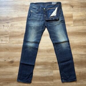 Diesel Darron Jeans Men 29x30 Blue Slim Tapered Dark Wash Faded Eyecons 0809V